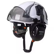 ⛑️ Kask Ochronny AOLAMEGS 3w1 CE EN397 | Podwójny Wizjer | Nauszniki | Regulowana Wentylacja | ABS