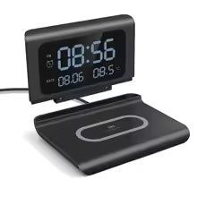 📱⚡ Bezprzewodowa Ładowarka Qi 30W z Budzikiem ⏰ i Termometrem 🌡️ | Stacja Ładująca z Wyświetlaczem LED 💡 | Kompatybilna z iPhone 📱, Samsung, Xiaomi i Urządzeniami Qi