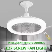 Wentylator sufitowy 3w1 z pilotem, lampa E27, obrotowy, cichy, do salonu i sypialni