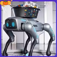 🐶 Robot Pies Leo 2026 AI Sterowany Pilotem 2.4G | Programowalny | Efekty Świetlne i Dźwiękowe | Koszyk | Interaktywna Zabawka dla Dzieci