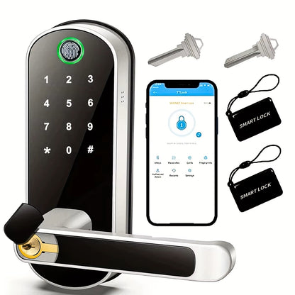 🔐 Inteligentny Zamek do Drzwi L.AOL.AU B05 📱 | Czytnik Linii Papilarnych 👆 | NFC 📲 | Wi-Fi 📶 | Klawiatura Dotykowa 🔢 | Karty IC 💳 | Bezkluczowy Dostęp 🔑❌ | IP67 💦 | Smart Home 🏠