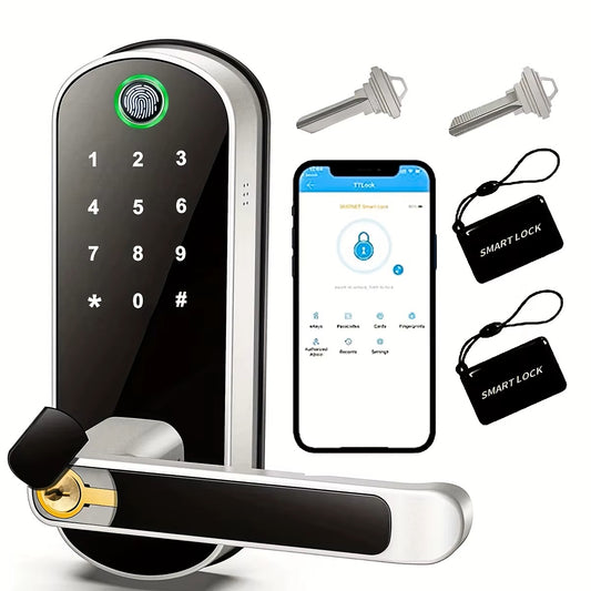 🔐 Inteligentny Zamek do Drzwi L.AOL.AU B05 📱 | Czytnik Linii Papilarnych 👆 | NFC 📲 | Wi-Fi 📶 | Klawiatura Dotykowa 🔢 | Karty IC 💳 | Bezkluczowy Dostęp 🔑❌ | IP67 💦 | Smart Home 🏠