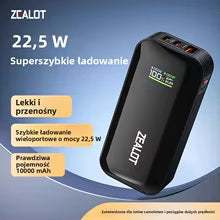 🔥 ZEALOT-Y5500 10 000 mAh 🔋 | Power Bank 22,5 W ⚡ | Kolorowy Wyświetlacz 📊 | USB-C 🔌 | Szybkie Ładowanie 🚀