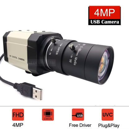 📷 NEOCoolcam Kamera USB 4MP HD 2560×1440 30FPS UVC | Obiektyw Zmiennoogniskowy 2.8–12 mm / 5–50 mm