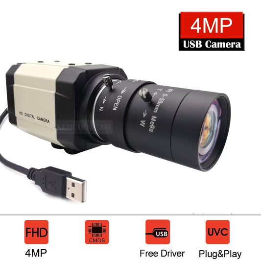 📷 NEOCoolcam Kamera USB 4MP HD 2560×1440 30FPS UVC | Obiektyw Zmiennoogniskowy 2.8–12 mm / 5–50 mm