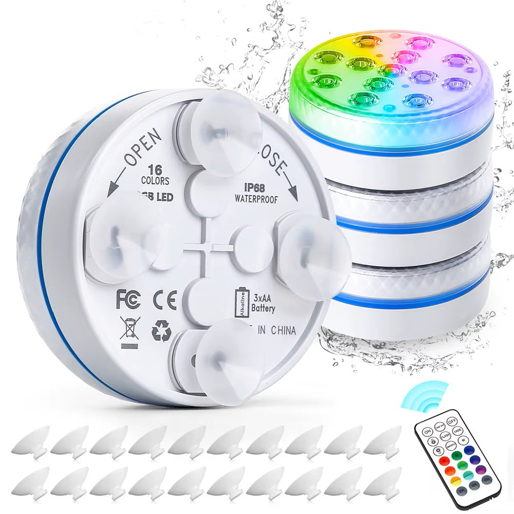 🏊‍♂️💦 Podwodne Oświetlenie Basenu LED RGB 🌈 – Wodoodporna Lampa Zatapialna 💡 | Pilot Zdalnego Sterowania 🎛️ | Do Basenu, Fontanny i Ogrodu 🌿✨ | IP68