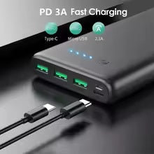 🔋⚡ Powerbank 20 000 mAh 18 W PD | USB-C 🔌 | 4 Wyjścia + 2 Wejścia | 💡 Lampka LED | Szybkie Ładowanie 🚀 | Power Bank do Telefonu i Podróży ✈️📱