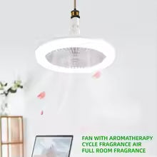 Wentylator sufitowy 3w1 z pilotem, lampa E27, obrotowy, cichy, do salonu i sypialni