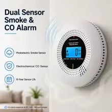 🚨 Inteligentny Czujnik Dymu i Czadu CO CCEsafety WiFi Tuya 2w1 – Detektor Pożaru i Tlenku Węgla, Sensor 10 Lat, Alarm 85 dB, Do Domu, Kominka i Kotłowni