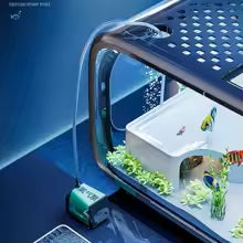 Przezroczyste Akwarium Dekoracyjne – Wytrzymałe Akwarium dla Małych Rybek i Krewetek | Nowoczesna Ozdoba do Domu i Biura