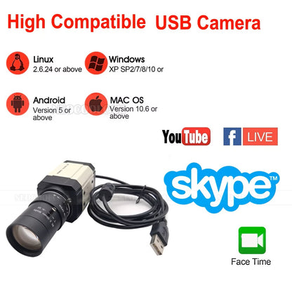📷 NEOCoolcam Kamera USB 4MP HD 2560×1440 30FPS UVC | Obiektyw Zmiennoogniskowy 2.8–12 mm / 5–50 mm