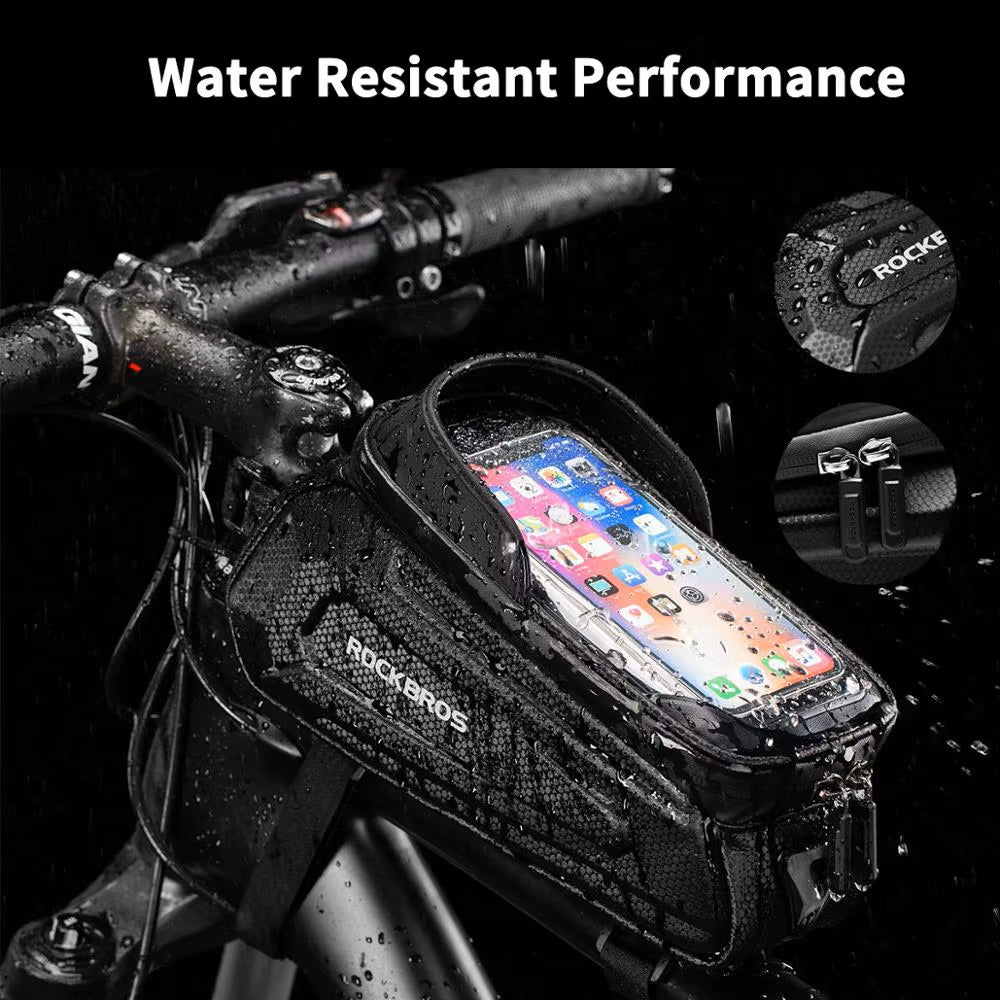 🚴‍♂️📱 ROCKBROS Torba Rowerowa na Telefon 6,5" 💦 | Wodoodporna 🚿 | Ekran Dotykowy 📲 | Na Ramę i Górną Rurę 🚲 | Praktyczne Etui na Telefon 🎒 | Akcesoria Rowerowe.