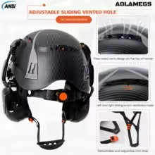⛑️ Kask Ochronny AOLAMEGS 3w1 CE EN397 | Podwójny Wizjer | Nauszniki | Regulowana Wentylacja | ABS