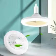 Wentylator sufitowy 3w1 z pilotem, lampa E27, obrotowy, cichy, do salonu i sypialni