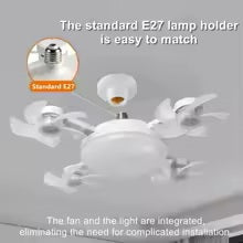 Lampa LED z Wentylatorem E27 2w1 | Pilot | Regulacja Jasności | Nowoczesna Lampa Sufitowa | Do Domu i Sypialni