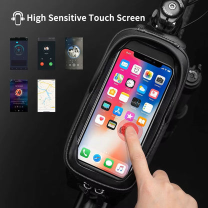🚴‍♂️📱 ROCKBROS Torba Rowerowa na Telefon 6,5" 💦 | Wodoodporna 🚿 | Ekran Dotykowy 📲 | Na Ramę i Górną Rurę 🚲 | Praktyczne Etui na Telefon 🎒 | Akcesoria Rowerowe.