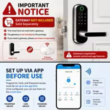 🔐 Inteligentny Zamek do Drzwi L.AOL.AU B05 📱 | Czytnik Linii Papilarnych 👆 | NFC 📲 | Wi-Fi 📶 | Klawiatura Dotykowa 🔢 | Karty IC 💳 | Bezkluczowy Dostęp 🔑❌ | IP67 💦 | Smart Home 🏠