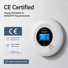 🚨 Inteligentny Czujnik Dymu i Czadu CO CCEsafety WiFi Tuya 2w1 – Detektor Pożaru i Tlenku Węgla, Sensor 10 Lat, Alarm 85 dB, Do Domu, Kominka i Kotłowni