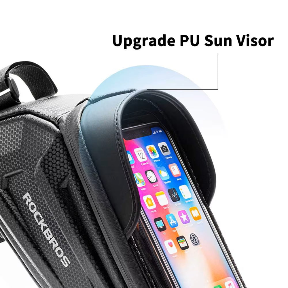 🚴‍♂️📱 ROCKBROS Torba Rowerowa na Telefon 6,5" 💦 | Wodoodporna 🚿 | Ekran Dotykowy 📲 | Na Ramę i Górną Rurę 🚲 | Praktyczne Etui na Telefon 🎒 | Akcesoria Rowerowe.