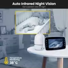 👶📹 Bezprzewodowa Niania Elektroniczna MBOSS 4,3” – Kamera z Ekranem IPS, Widzeniem Nocnym, Interkomem, PTZ i Monitoringiem Temperatury 🌙🌡️ | Daleki Zasięg