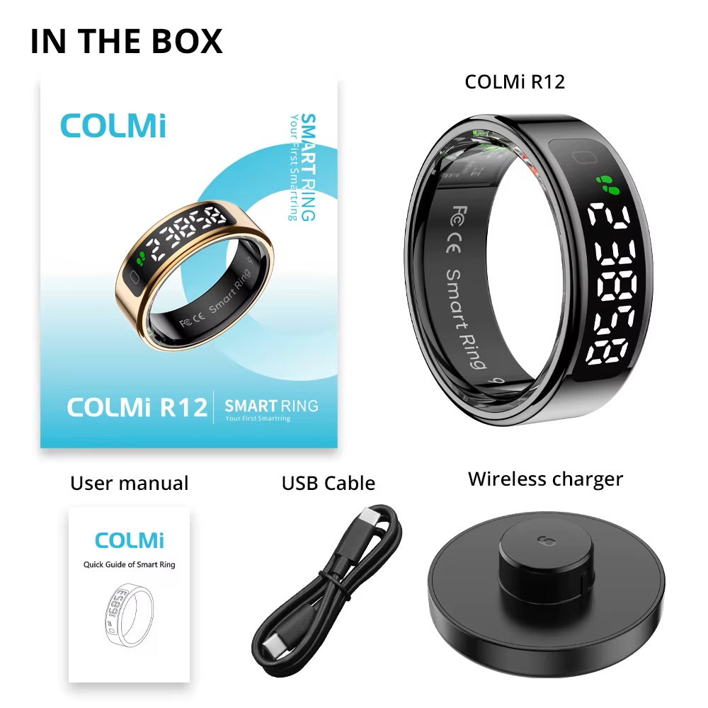 💎 COLMI R12 Smart Ring – Inteligentny Pierścień Zdrowia dla Kobiet i Mężczyzn, Monitor Snu, Tętna i Aktywności, Elegancki Design Premium