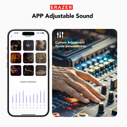 🎧🌍 ERAZER XP6 – Słuchawki Tłumaczące 135 Języków 🗣️ | Bluetooth 5.4 📱 | AI 🤖 | Bezprzewodowe Słuchawki Podróżne ✈️ | Korektor 🎶 | Ekran Dotykowy 👆