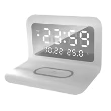 📱⚡ Bezprzewodowa Ładowarka Qi 30W z Budzikiem ⏰ i Termometrem 🌡️ | Stacja Ładująca z Wyświetlaczem LED 💡 | Kompatybilna z iPhone 📱, Samsung, Xiaomi i Urządzeniami Qi