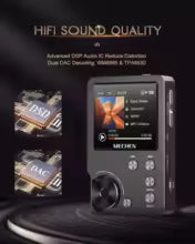 MECHEN M30 Odtwarzacz MP3 Hi-Fi DSD FLAC 64 GB | Bezstratny Odtwarzacz Muzyczny | Obsługa kart do 256 GB