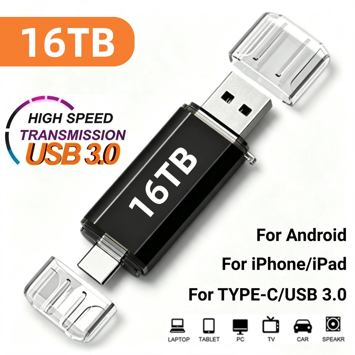 🔌 Pendrive US🔌 Pendrive USB 3.0 OTG 2w1 USB-A + USB-C – 1TB, 2TB, 8TB, 16TB – 3 koloryB 3.0 OTG 2w1 USB-A + USB-C – 1TB, 2TB, 8TB, 16TB – 3 kolory