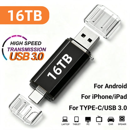 🔌 Pendrive US🔌 Pendrive USB 3.0 OTG 2w1 USB-A + USB-C – 1TB, 2TB, 8TB, 16TB – 3 koloryB 3.0 OTG 2w1 USB-A + USB-C – 1TB, 2TB, 8TB, 16TB – 3 kolory