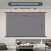 Ekran Projekcyjny XIAOHUI Anti-Light HD 16:9 Ścienny do Projektora | Kino Domowe | 60-133 Cali