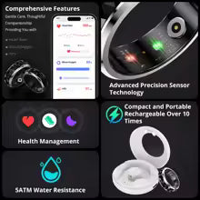 **COLMI R11 Inteligentny Pierścień Ceramiczny Fidget Spinner – Monitor Tętna, Snu, SpO₂ i Stresu | Wodoodporność 5ATM | Etui Ładujące**