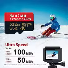 Karta pamięci microSD 128GB/512GB Class 10 U3 V30 + Adapter USB – Wodoodporna | Do telefonu, aparatu, kamery i laptopa