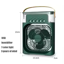 Wentylator Nawilżający 3w1 Klimatyzator Powietrza USB | Chłodzenie z Mgiełką | 3 Tryby | 600 ml | LED | Do Domu i Biura