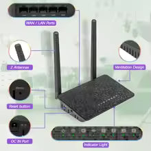 Router Wi-Fi 300 Mb/s WD-R608UN – Mocny Zasięg, 2 Anteny 5 dBi, 4 Porty LAN, Tryb Repeater, AP i Router do Domu oraz Biura