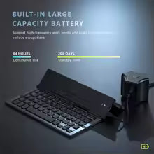 BOW Składana Klawiatura Bluetooth Bezprzewodowa do Telefonu, Tabletu i iPhone | Ładowalna | Android, iOS, Windows