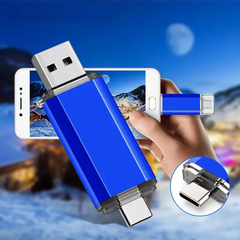 🔌 Pendrive US🔌 Pendrive USB 3.0 OTG 2w1 USB-A + USB-C – 1TB, 2TB, 8TB, 16TB – 3 koloryB 3.0 OTG 2w1 USB-A + USB-C – 1TB, 2TB, 8TB, 16TB – 3 kolory