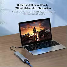 KEBIDUMEI Stacja Dokująca USB-C 10w1 HDMI 4K | HUB USB 3.0 | Ethernet RJ45 | Power Delivery 100W | Czytnik SD/TF | Adapter OTG | Space Gray