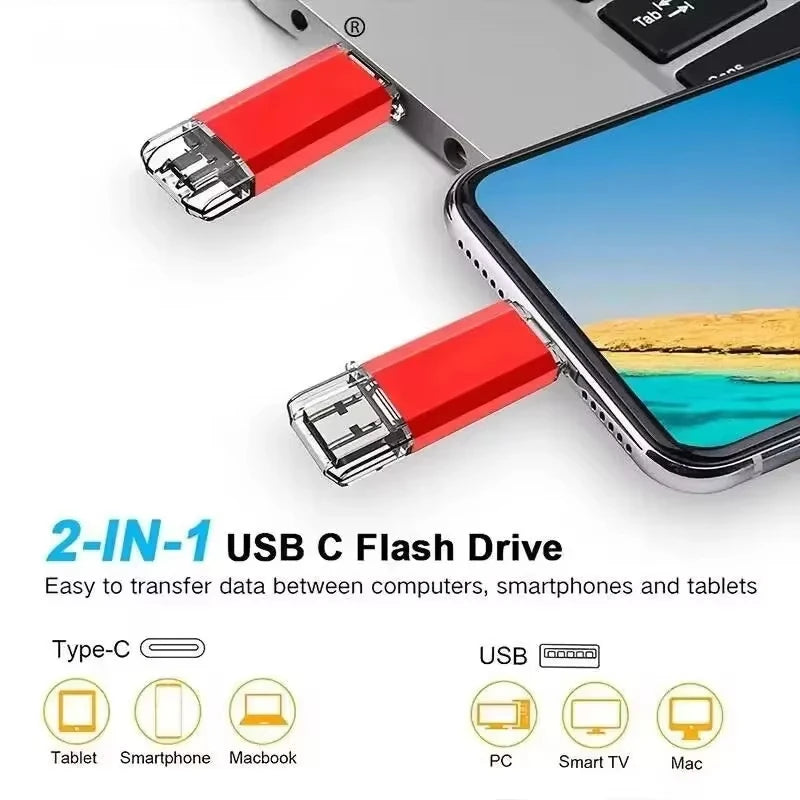 🔌 Pendrive US🔌 Pendrive USB 3.0 OTG 2w1 USB-A + USB-C – 1TB, 2TB, 8TB, 16TB – 3 koloryB 3.0 OTG 2w1 USB-A + USB-C – 1TB, 2TB, 8TB, 16TB – 3 kolory