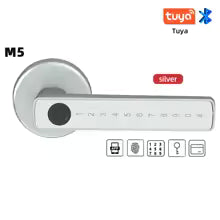 Zamek Cyfrowy RAYKUBE M5 – Inteligentny Zamek na Odcisk Palca | Aplikacja Tuya | Bluetooth | Kod PIN | Karta