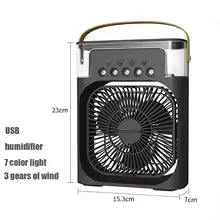 Wentylator Nawilżający 3w1 Klimatyzator Powietrza USB | Chłodzenie z Mgiełką | 3 Tryby | 600 ml | LED | Do Domu i Biura