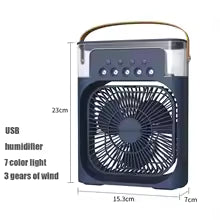 Wentylator Nawilżający 3w1 Klimatyzator Powietrza USB | Chłodzenie z Mgiełką | 3 Tryby | 600 ml | LED | Do Domu i Biura