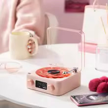 Retro Głośnik Bluetooth w Stylu Gramofonu RGB | Biały Szum | Lampka Nastrojowa LED | Dźwięk Stereo | AUX | Karta TF
