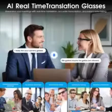 Inteligentne Okulary AI 2026 z Kamerą 8 MP 4K . Bluetooth 5.3 . Tłumacz Głosowy . Rozmowy . Okulary Przeciwsłoneczne