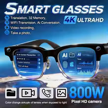 Inteligentne Okulary AI 2026 z Kamerą 8 MP 4K . Bluetooth 5.3 . Tłumacz Głosowy . Rozmowy . Okulary Przeciwsłoneczne