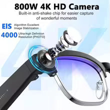 Inteligentne Okulary AI 2026 z Kamerą 8 MP 4K . Bluetooth 5.3 . Tłumacz Głosowy . Rozmowy . Okulary Przeciwsłoneczne