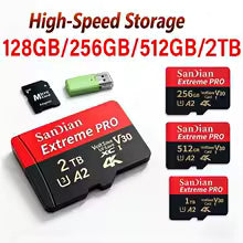 Karta pamięci microSD 128GB/512GB Class 10 U3 V30 + Adapter USB – Wodoodporna | Do telefonu, aparatu, kamery i laptopa