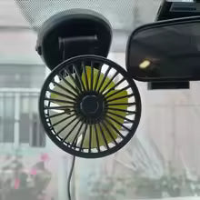 Podwójny Wentylator Samochodowy EAFC 360° – Regulowany, Cichy, USB / 12V / 24V